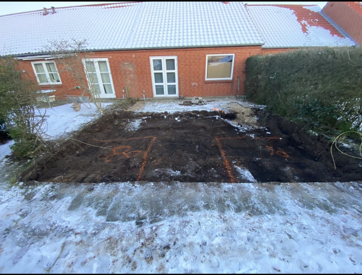 Før: afstukket areal